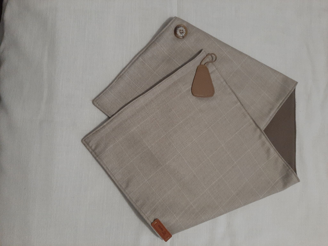 chèche beige  recto verso  en tissu et doublure polaire  cache cou pour homme		 		