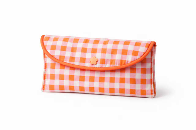 Pochette à lunettes nettoyante réversible modèle « Pink Spritz »