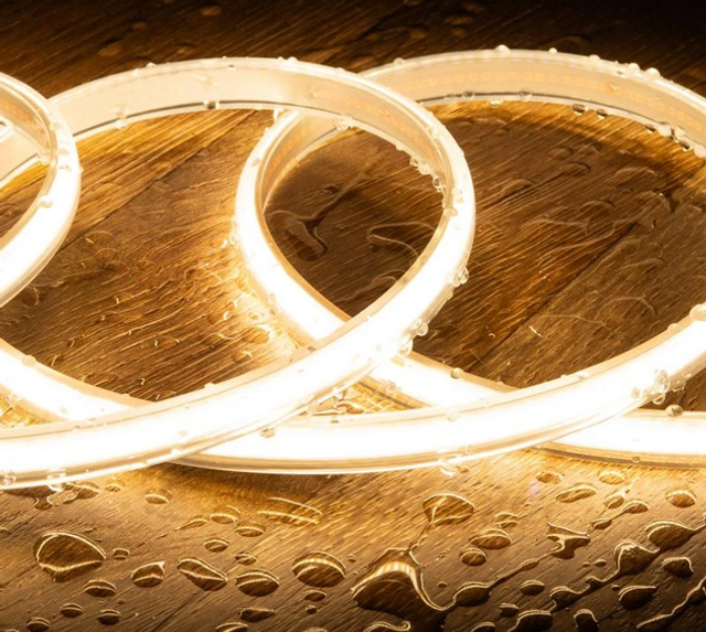 Ruban LED Dimmable 220V COB 320 LED/m BOBINE 50m 8W/m 720lm/m Largeur 12mm Coupe 50cm IP65 CRI90