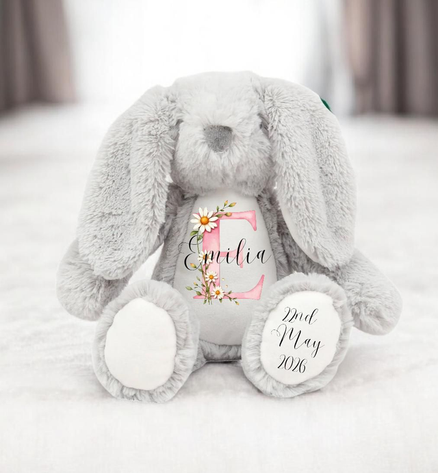 Grey Personalised Bunny 