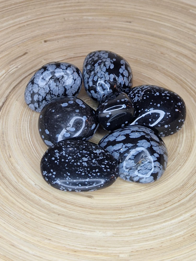 Obsidienne flocon de neige - Pierre roulée