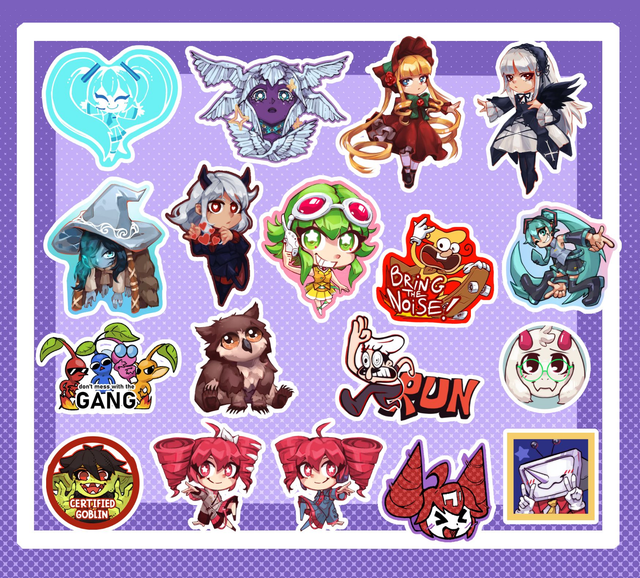 Catalogue Stickers Mixed | Teto Miku Gumi Ranni Shinku Suigintou Peppino Ralsei 
