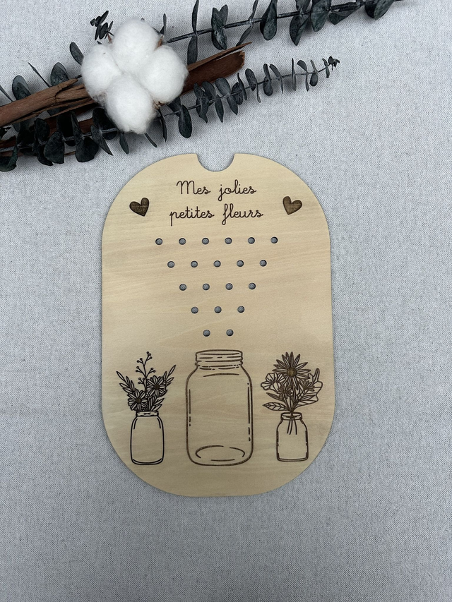 Plaque d&#039;activité compatible IKEA Trofast - Petites fleurs 