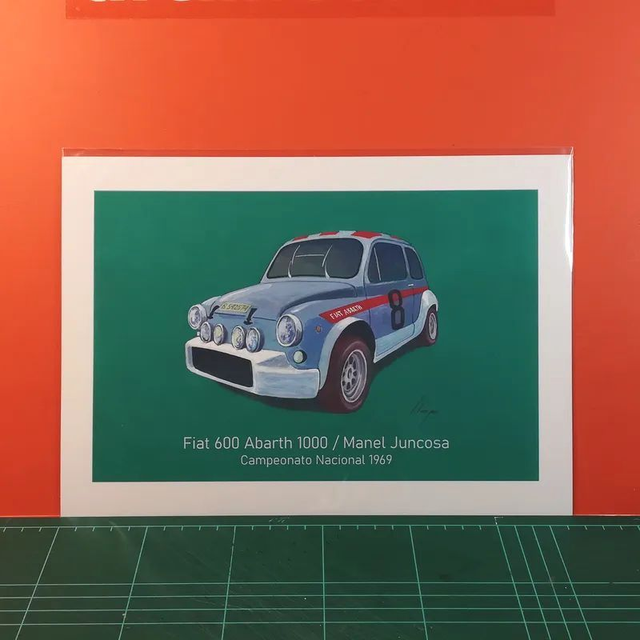 Artimotor prints - A4 1969 Fiat 600 Abarth 1000 – Manel Juncosa (Campeón Nacional)