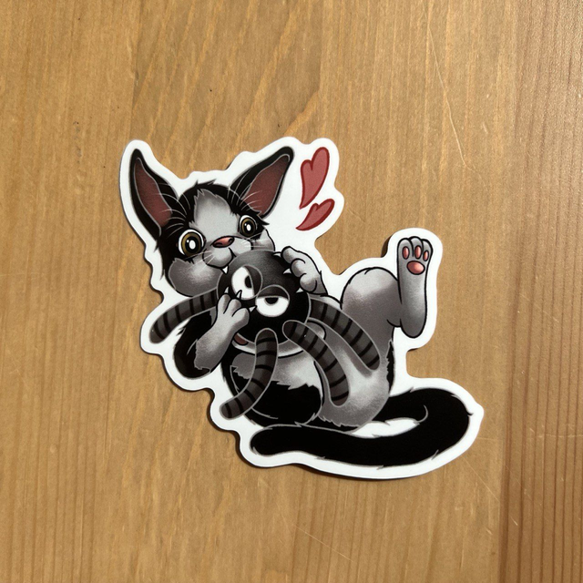 Artie mit Spinnenplüschtier - Sticker 