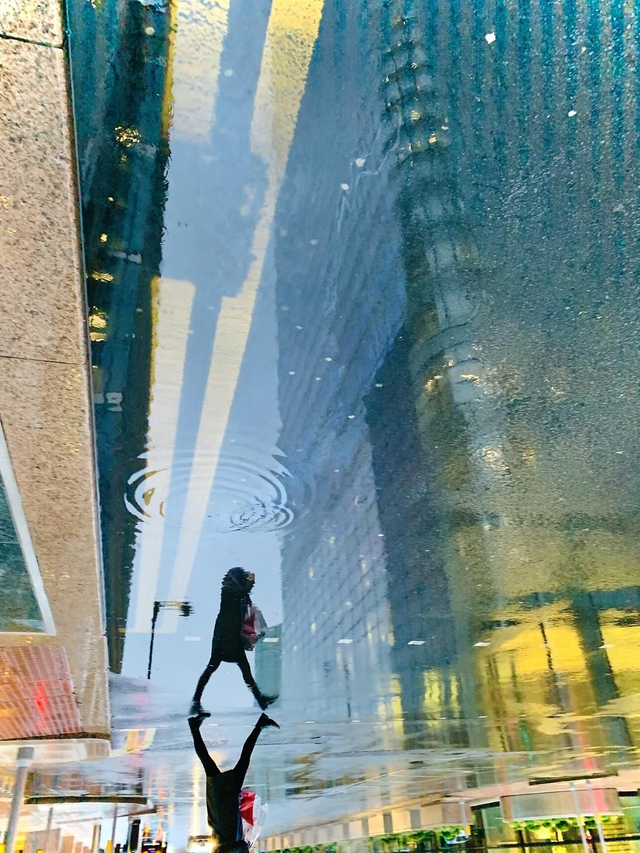 Canary Wharf Reflection - Mounted Photo Print 