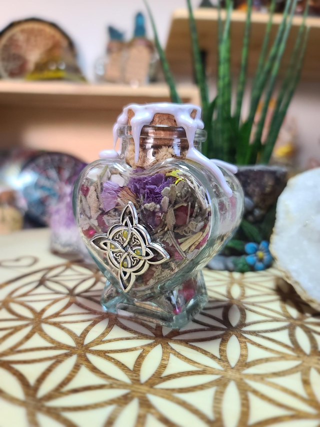 Fiole magique protection ✨️ Spell Jar Coeur 
