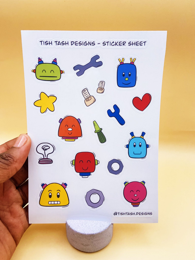 Robot sticker sheet 