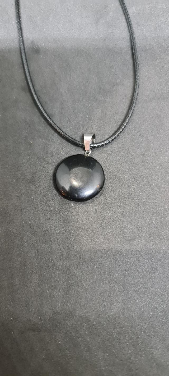 Collier rond obsidienne 