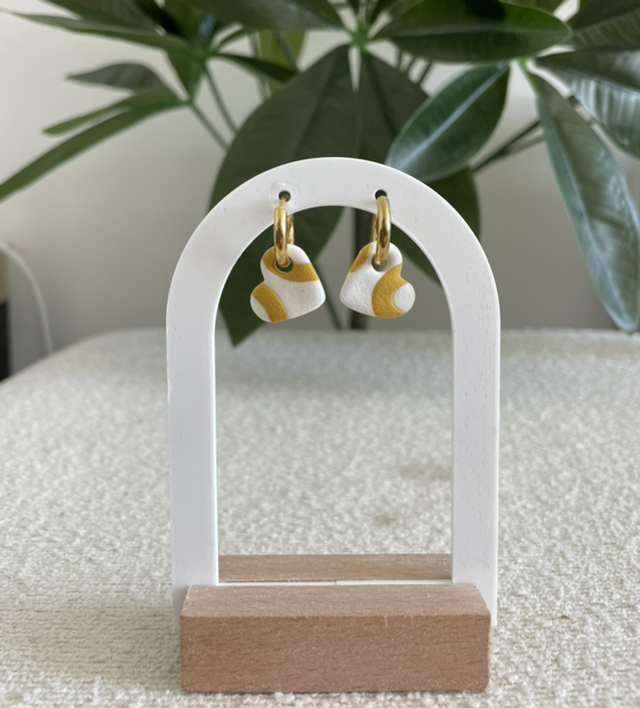 Pampilles cœur vague moutarde