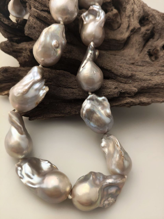 Collana in Perle Barocche a Goccia 18mm a Scalare – Argento 925 | Corals Waves