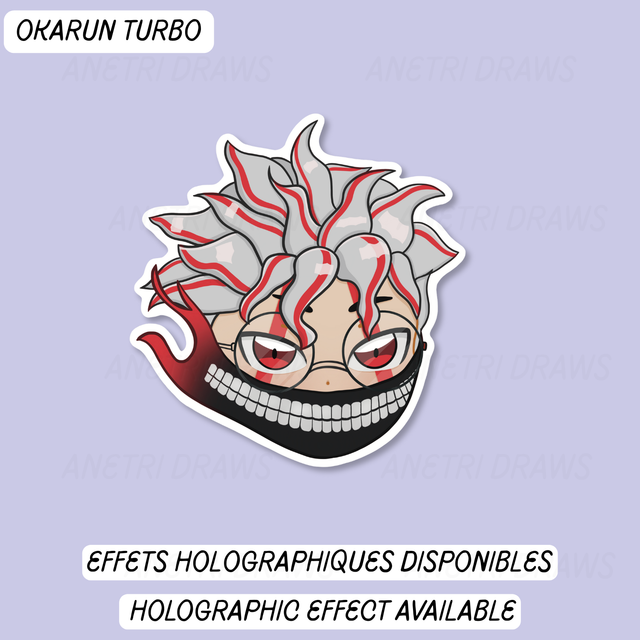 Sticker visage mignon Dandadan | Okarun Turbo