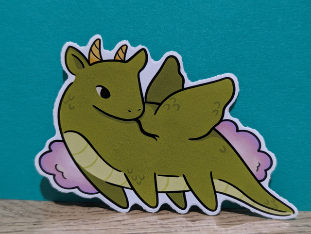 Green Dragon 8x5 sticker