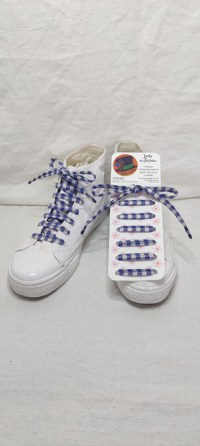 Lacets Vichy Bleu Marine