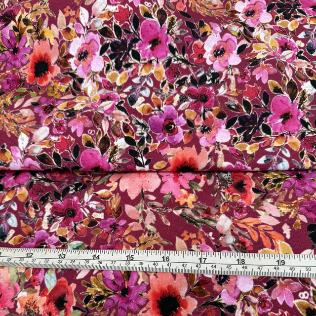 Berry Floral Brushed Jersey