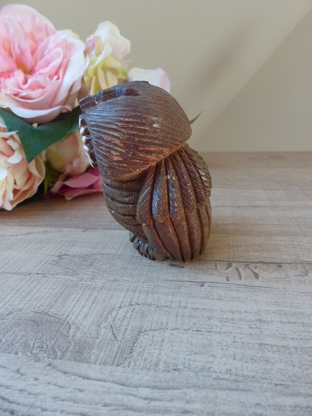 Rare Figurine Chouette en Céramique - Poterie Artisanale Atelier De Rosa, Vintage Années 70, Cadeau Symbolique Amitié et Déco Authentique