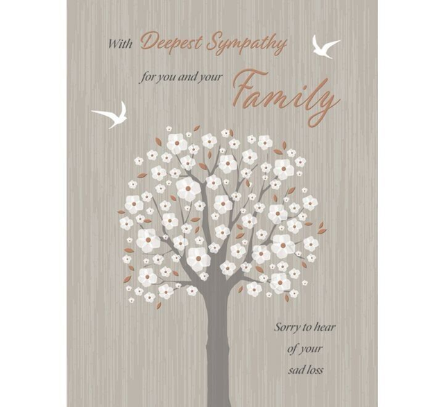 Sympathy Card with Foil Detail and White Envelope Memorial