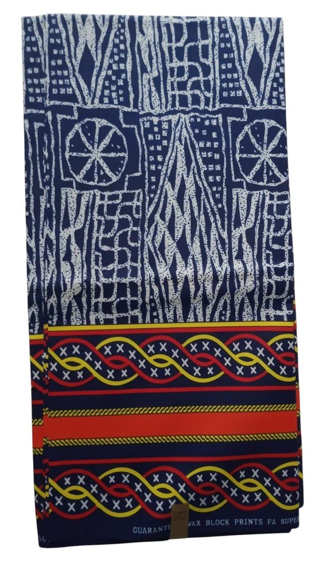 "Héritage Bamiléké" Tissu Wax Africain – 6 Yards (≈ 5,48 m) – Qualité Supérieure