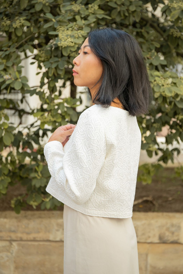 Rosa - crop top en jacquard de coton