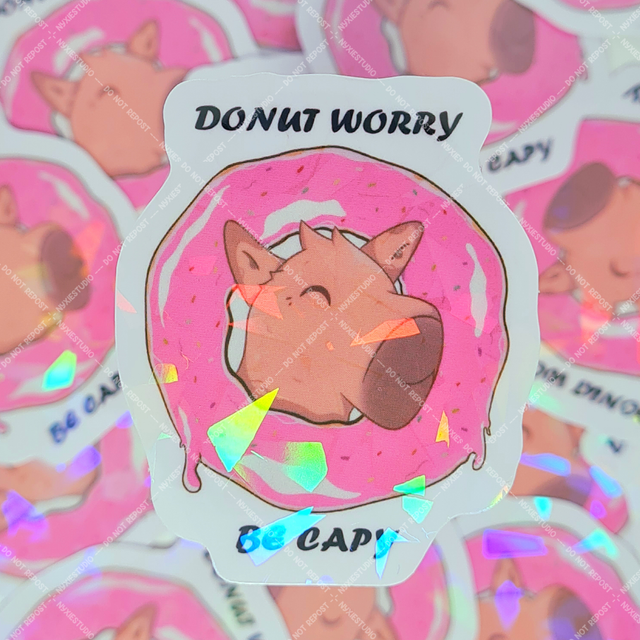 Donut worry be Capy Stickers