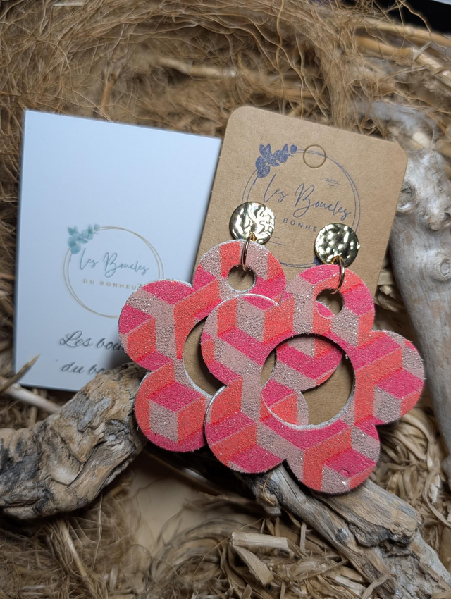 Boucles d'oreilles Sonia rose sa005