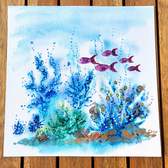 Aquarelle Secret des profondeurs