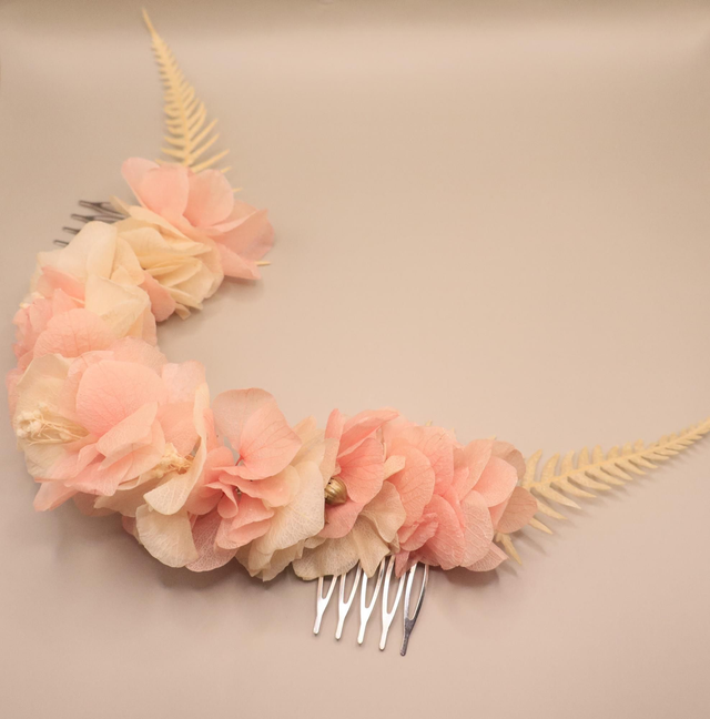 Double peigne de mariage en fleurs stabilisées-accessoire de la mariée "AURORE" 