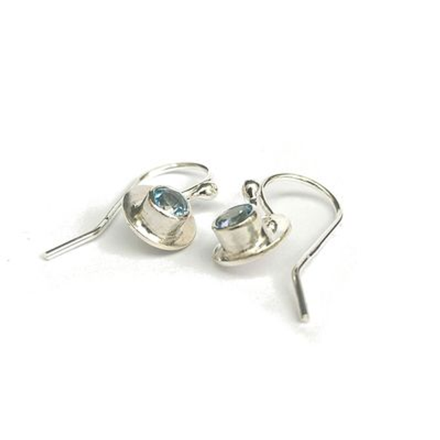 Rondel oorbellen met topaas