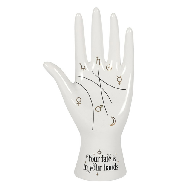 White Ceramic Palmistry Hand