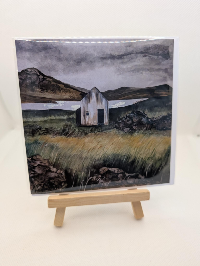 Bothy on a dreich day card