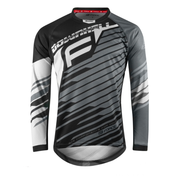 Force Downhill Long Sleeve MTB Jersey - Grey