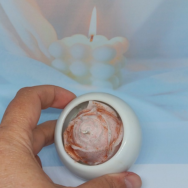 Bougies en forme de rose parfumée à la fleur de cerisier, douceur des îles, barbe à papa – Parfait pour un cadeau pour la fête des mères