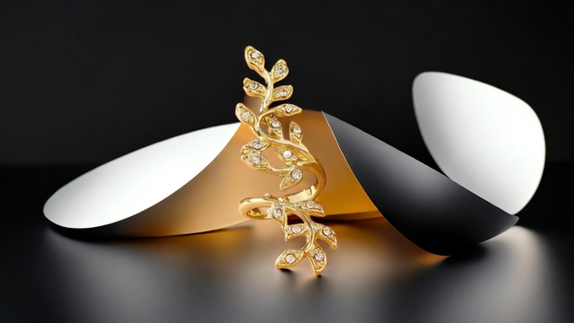 Bague de doigt élégante à motif de branche