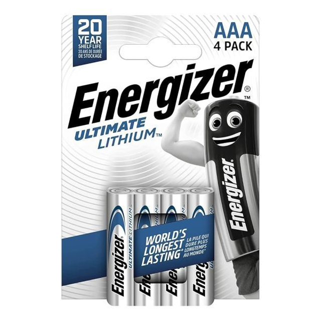 L92 Energizer AAA 1.5 Volt Lithium Battery (Pack 4)