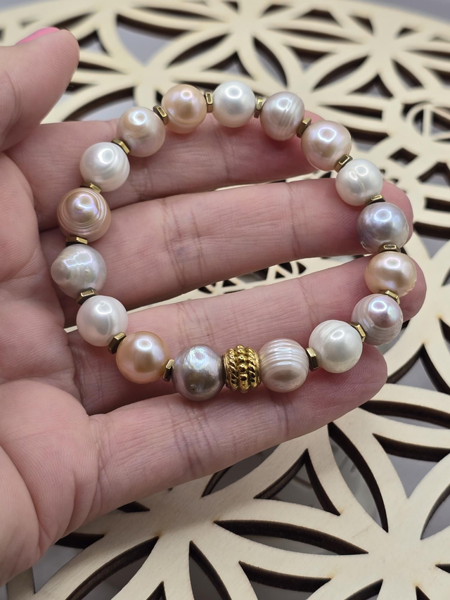 Bracelet Perle de culture d'eau douce 1 cm