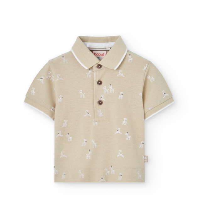 Boboli - polo beige giraffe