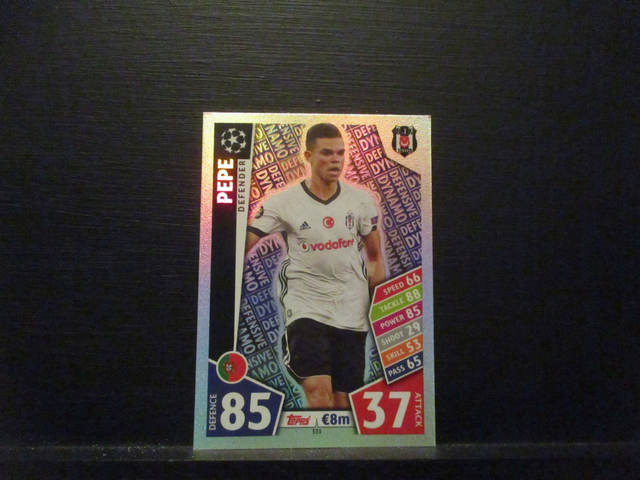 Pepe - UEFA Champions League Match Attax 2017/18 Original Trading Card #331