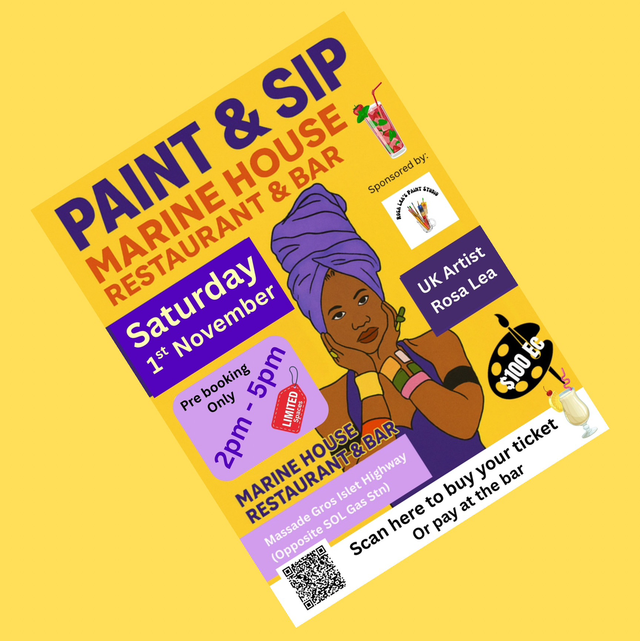 🎨 Paint &amp; Sip – Marine House, Saint Lucia 🍷 