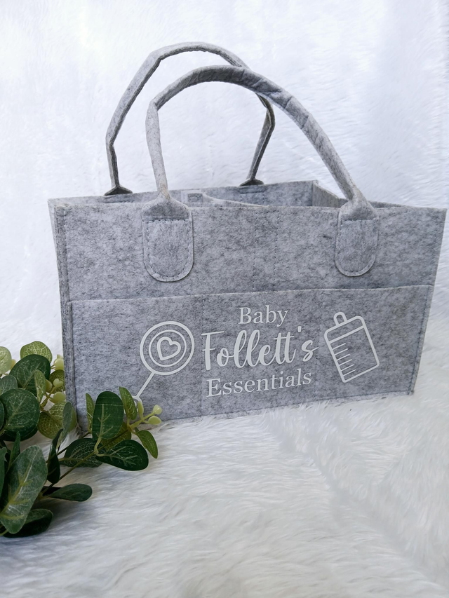 Baby essentials felt caddy - Grey