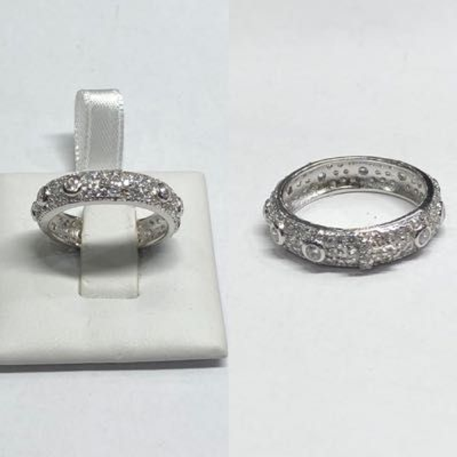 ANELLO ROSARIO  ZIRCONI/BIANCHI M16 Bjargento 