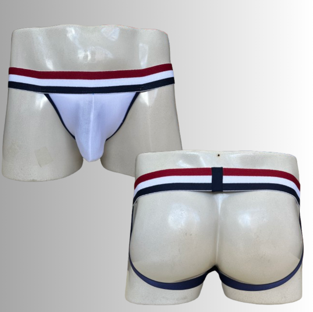 Jockstrap branca com listras 2