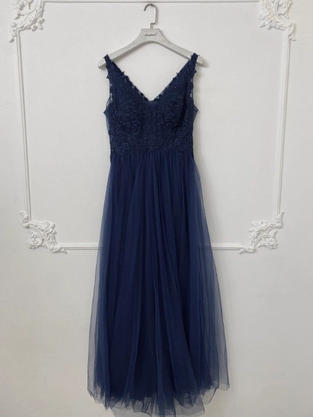 Abendkleid Blau, mit Tül