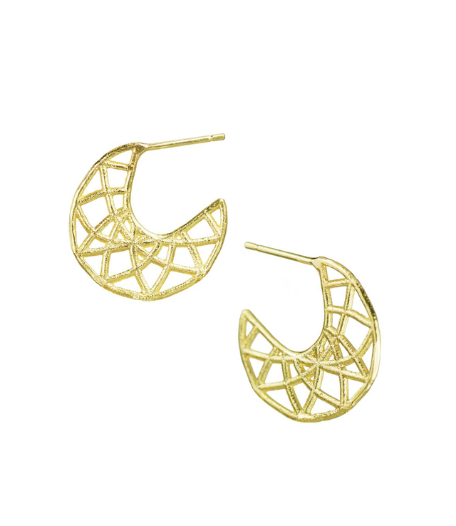 Dream catcher Moon Hoops