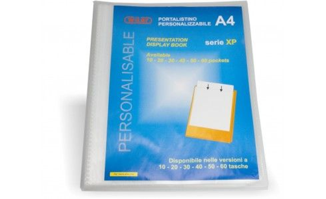 Portalistino personalizzabile A4  10 tasche. Colori ASSORTITI.