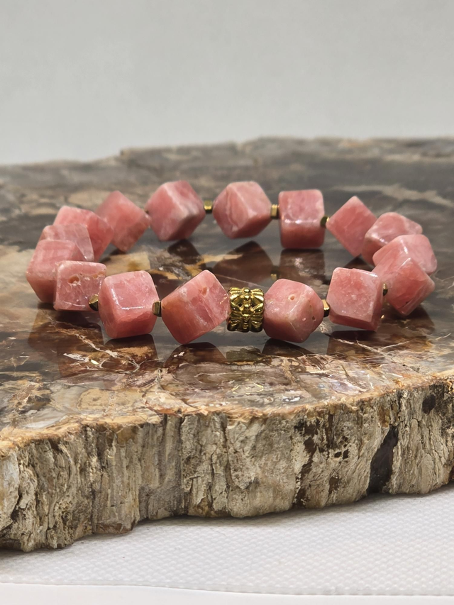Bracelet Rhodochrosite carrée 1 cm