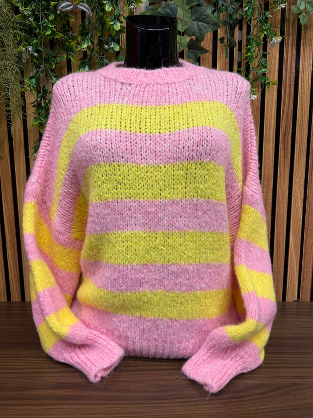 Trui Bibi - Roze/geel