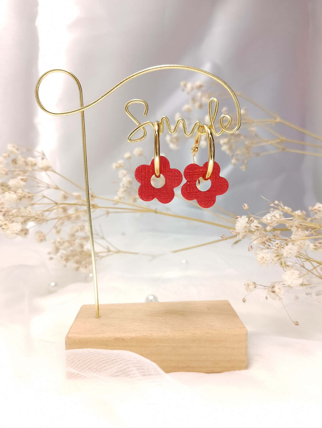 Boucles d'Oreilles "Fleur Rouge Passion"