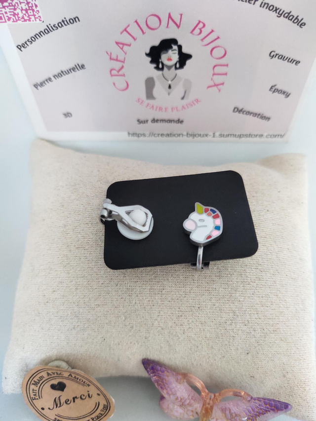 Boucle d'oreille licorne 