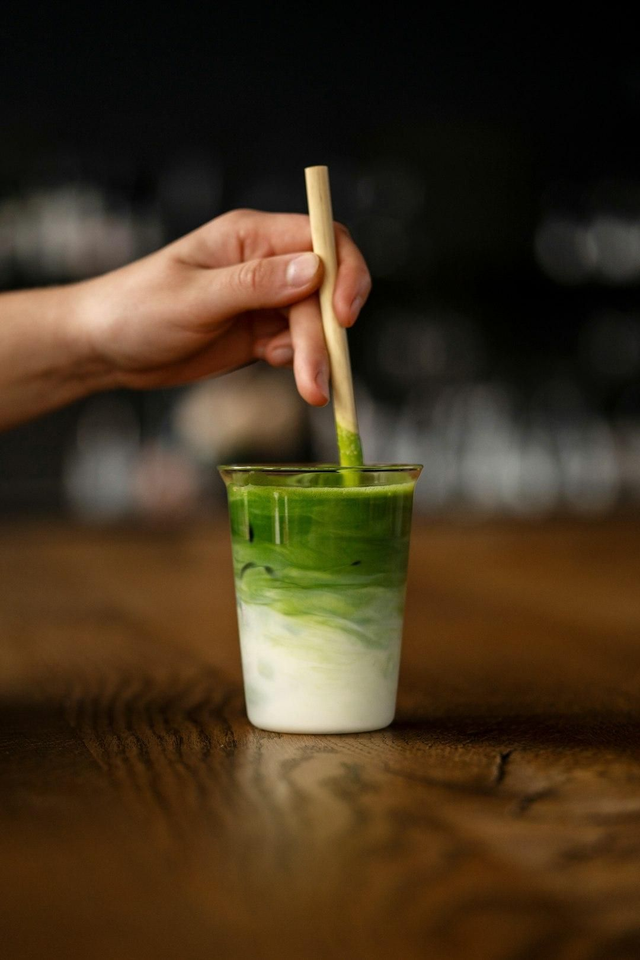 Iced syrup matcha