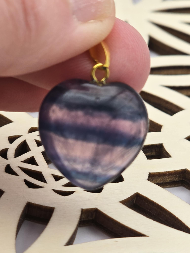 Pendentif Fluorite forme coeur 